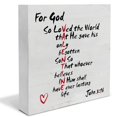 thumbnail image 1 of Decoración de madera para San Valentín EUDOSI letrero bíblico Juan 3:16 13 cm, 1 of 6
