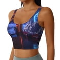 thumbnail image 2 of KLL Futuristic Bar Space View for Workout Tank Tops for Women,U Back Fitness Top Built in Shelf Bras Padded Fit for Yoga Gym-XX-Large, 2 of 8