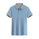 thumbnail image 1 of Blusa y camisa de manga corta con cuello vuelto para hombre, blusa informal de verano con solapa y botones de color liso a la moda para hombre, 1 of 6