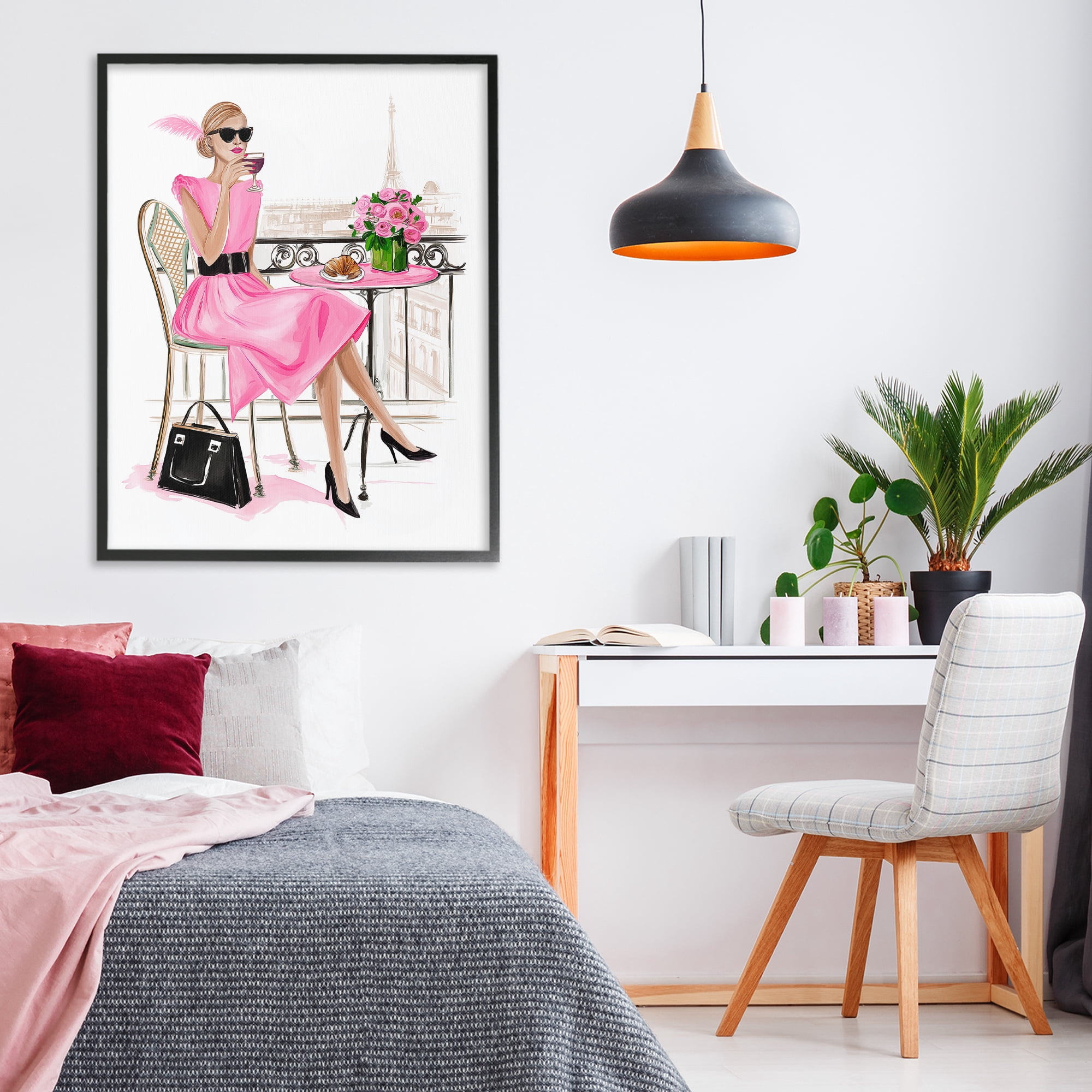 Stupell Industries Parisian Chic on Cafe Balcony Black Framed Giclee Art, design by Jess Stempel