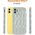 thumbnail image 2 of Water Ripple Curly Wave Frame for iPhone 11 Case,Soft Slim Silicone Water Ripple Pattern iPhone 11 Phone Case, Gray, 2 of 7