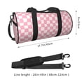 thumbnail image 4 of Xecao Irregular Plaid print Round Travel Duffel Bag is a foldable gym bag with an inner pocket, perfect for travel sports, 4 of 8