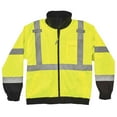thumbnail image 2 of Ergodyne GloWearÂ® 8379 Type R Class 3 Fleece Lined Bomber Jacket, Lime, 5XL, 2 of 4