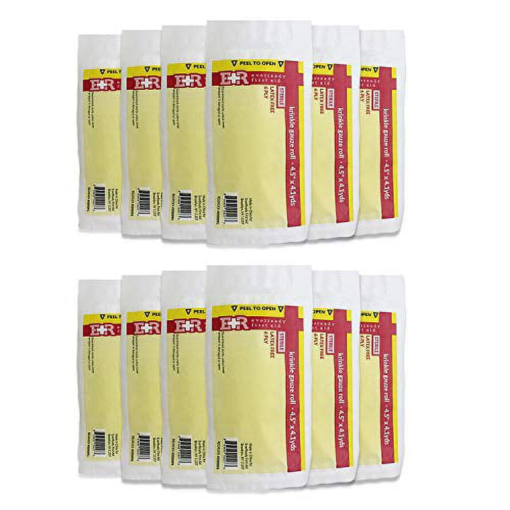 Ever Ready First Aid Sterile Krinkle Kerlix Type 4 1/2" x 4.1 Yds, 6 PLY, Dressing Bandage Roll - 12 Count