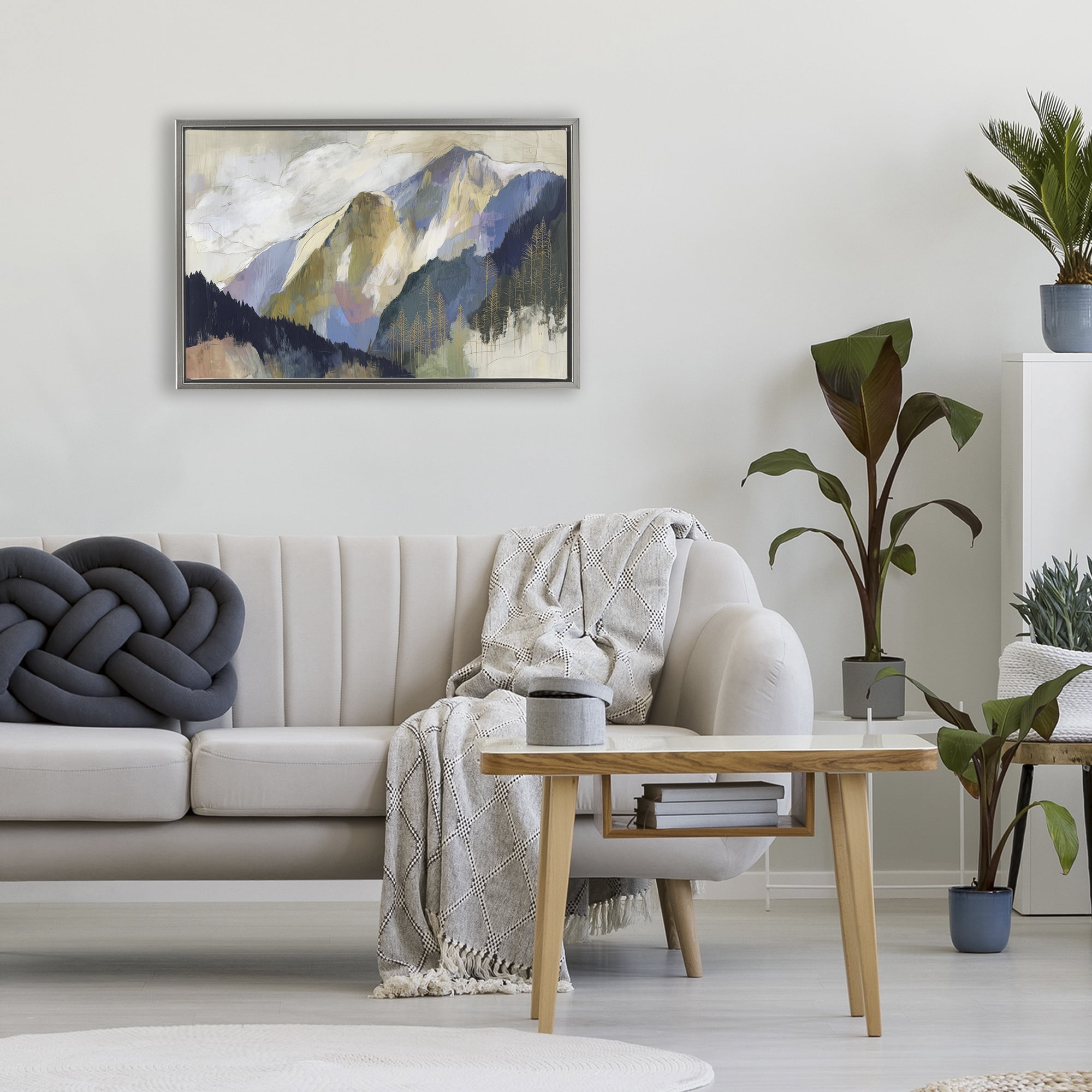 Stupell Industries Mountain Forest Landscape Gray Framed Floater Canvas Wall Art, design by Chromatic Storm Studio