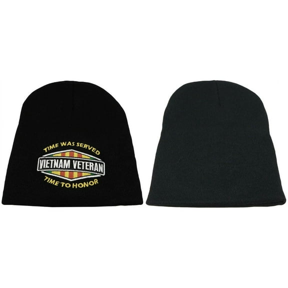 8" Time Was Served Time To Honor Vietnam Vet Veteran Snow Skull Cap Hat Beanie