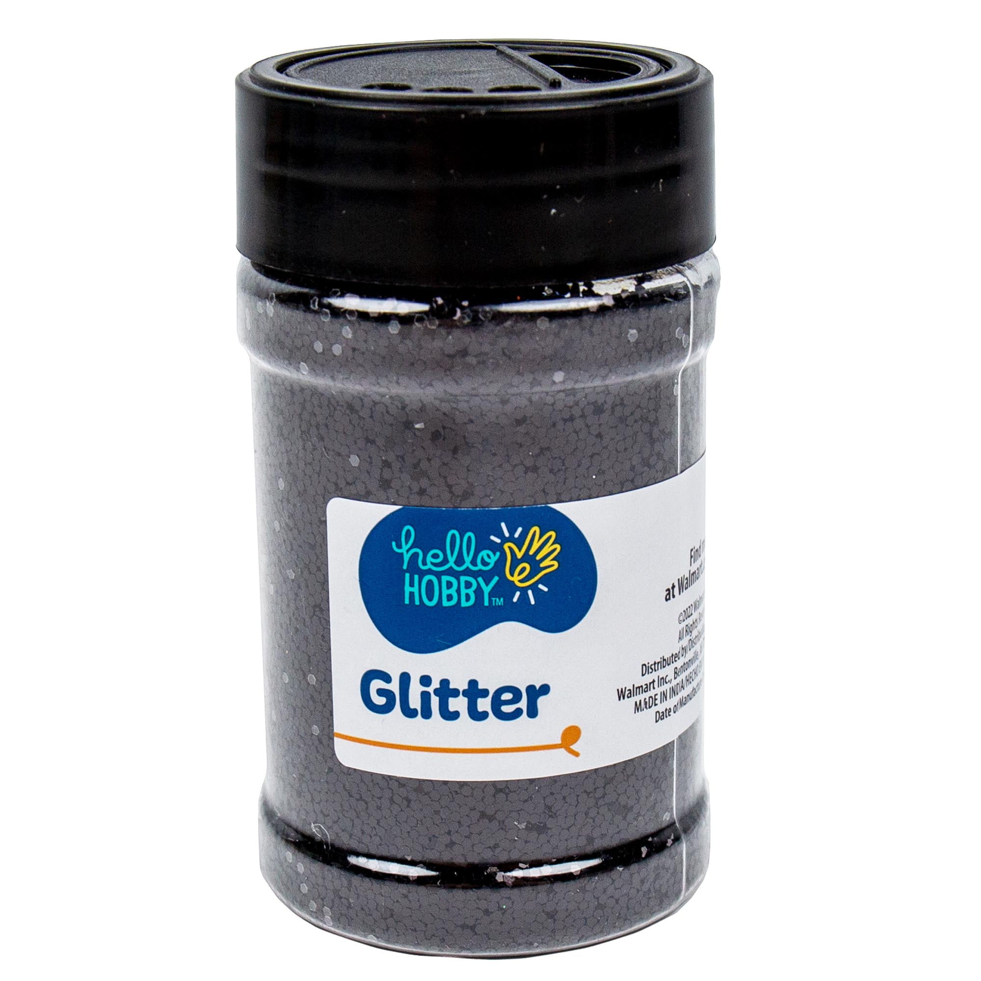 (4 pack) Hello Hobby Black Glitter Shaker, 4 oz.