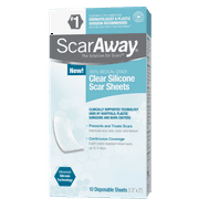 ScarAway Silicone Clear Scar Treatment Sheets, 10ct