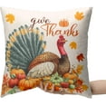 thumbnail image 2 of Set of 2 Thanksgiving Throw Pillow Covers 16x16 Turkey with Autumn Pumpkin Pillow Covers Fall Harvest Pillow Case Square Cushion Case for Living Room Couch, 2 of 4