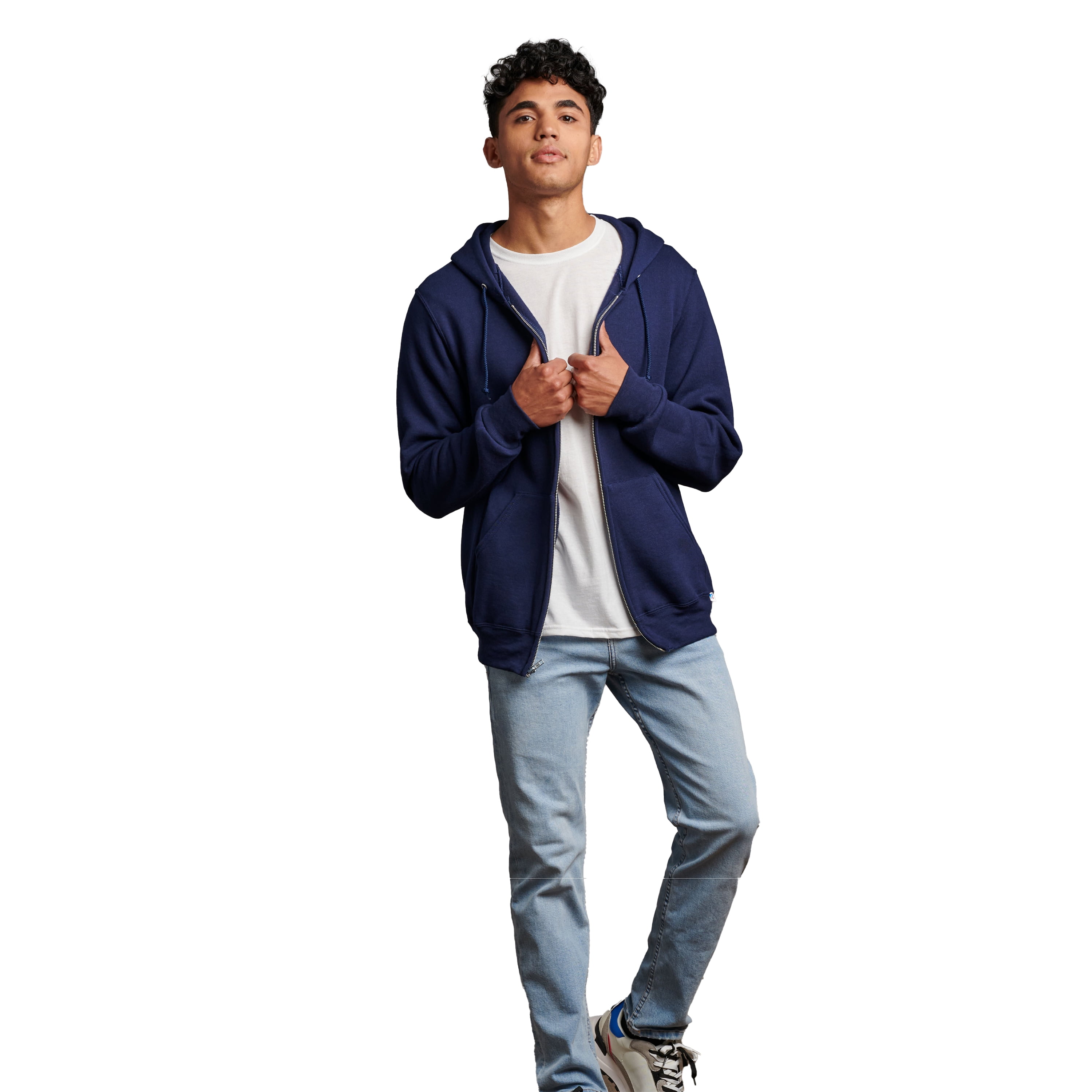 Russell Athletic Men's Dri-Power Fleece Full Zip Hooded Sweatshirts - Moisture Wicking, Mid-Weight Cotton Blend, Sizes S-4XL