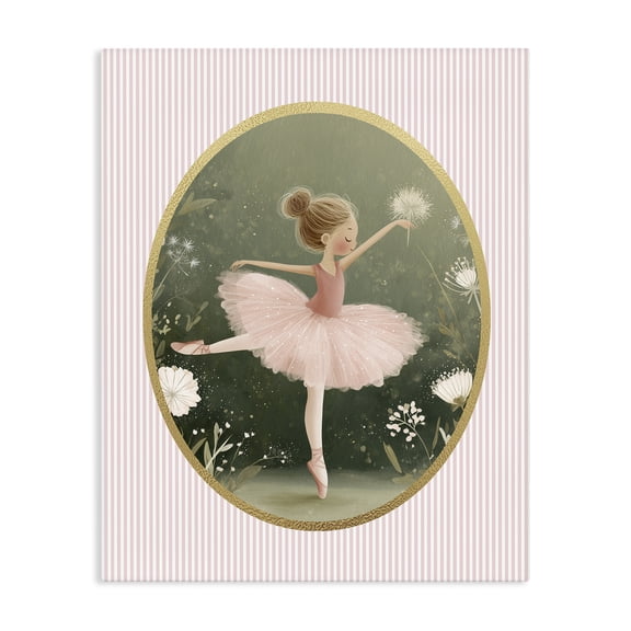 Stupell Industries Eclectic Green & Pink Ballerina Canvas Art, 16 x 20, by Christine Simpson Art