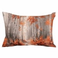 thumbnail image 2 of Red Orange Queen Size Pillow Cover, Pillowcase Protectors with Zipper, Breathable Decorative Throw Pillow Case Cover, Modern Oil Painting Art Forest Pillow Shams for Couch Sofa 20x30Inch, 2 of 8