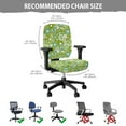 thumbnail image 7 of HELLHERO Flower Print Computer Office Chair Seat Cover, Soft Stretch Rotating Chair Slipcover, Universal Chair Protector Cover, Green, 7 of 7