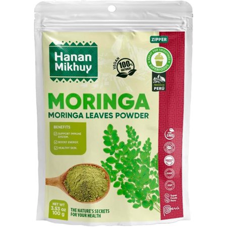 Oleifera Leaf Powder | Hojas de | Peruvian Superfoods 100% Natural, Vegan Non-GMO For Smoothies Recipes Energy | 3.5oz (100g)