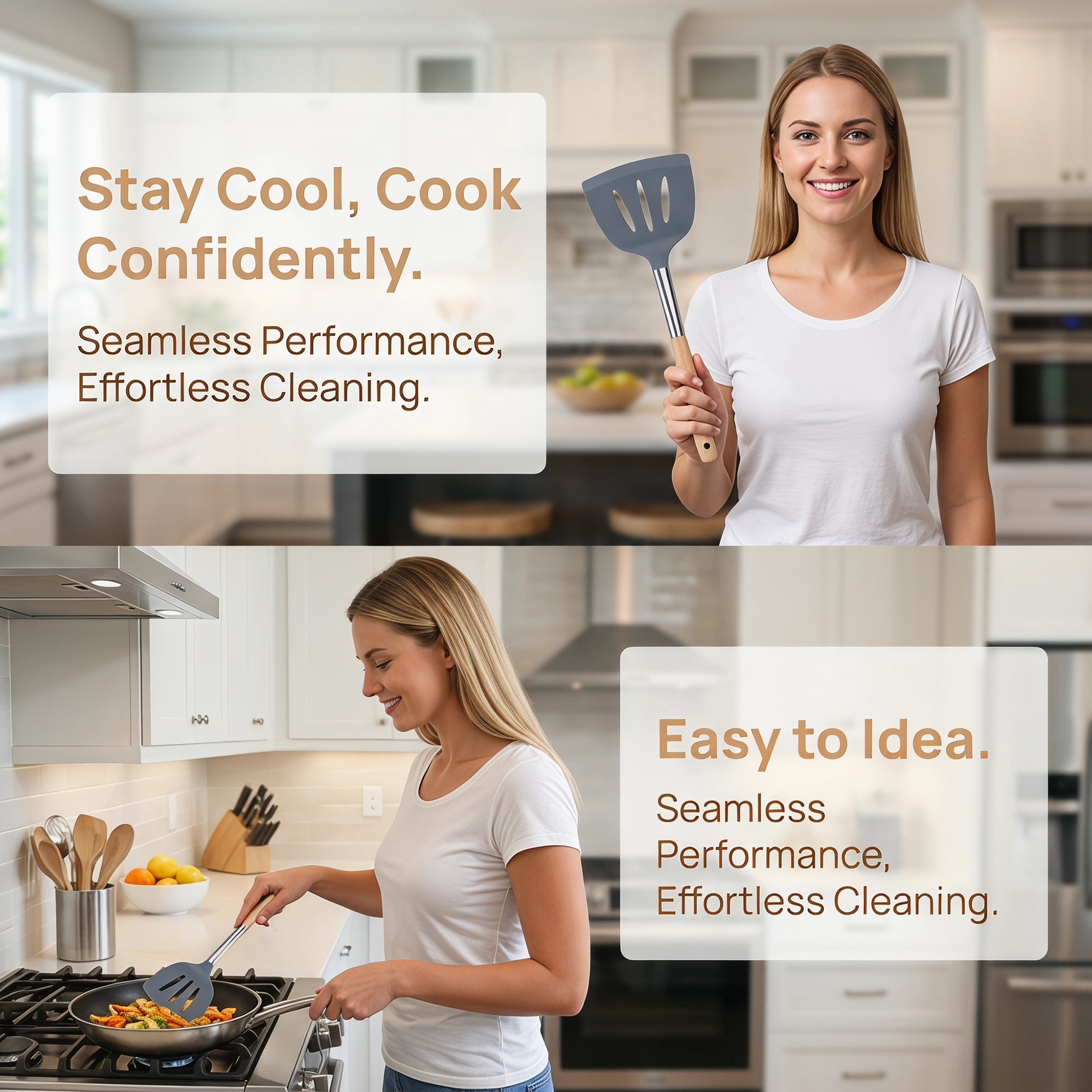 Unique Bargains Kitchen Utensil, Heat-Resistant Spatula for Flipping Gray 14x4.7 in