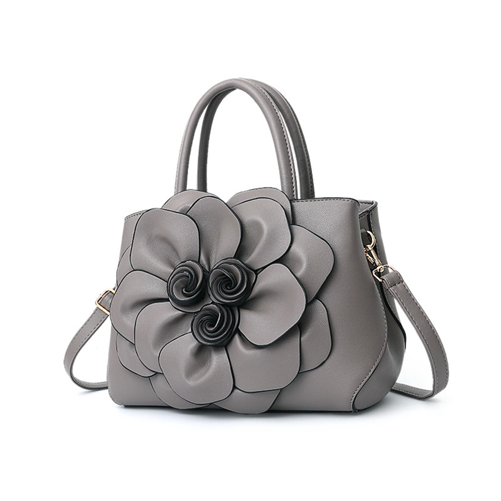 Stylago Purses and Handbags for Women Top Handle Satchel Leather Floral Shoulder Crossbody Bags Ladies Evening Party Tote Grey