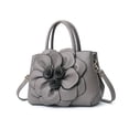 thumbnail image 2 of Faraee Womens Flower Purses and Handbags Leather Fashion Small Shoulder Crossbody Tote Bag Work Casual Top Handle Satchel Grey, 2 of 4