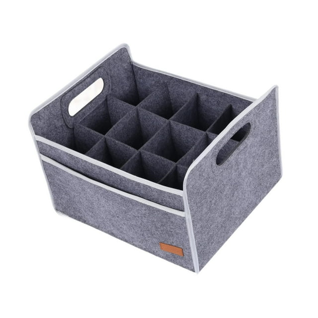 Portabotellas de vino, cesta para botellas de vino para vacaciones, regalo de vino de Navidad, caja de almacenamiento plegable para 12 botellas para