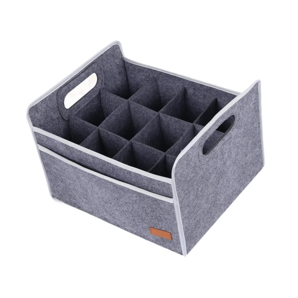 Portabotellas de vino, caja de almacenamiento para 12 botellas, bolsa de vino de fieltro navideña, accesorio plegable, organizador de botellas para