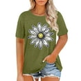 thumbnail image 2 of Pop Seller Women'S Cute Printed Short Sleeve Round Neck Front Shoulder Vintage Short Sleeve Summer Loose Shirt Top Green XL, 2 of 5