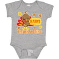 thumbnail image 3 of Inktastic Happy Thanksgiving with Cute Turkey and Leaves Boys or Girls Baby Bodysuit, 3 of 5