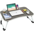 thumbnail image 6 of Folding Lap Desk, 23 Inch Portable Wood Black Laptop Bed Desk Lap Desk with Cup Holder, for Working Reading Writing, Eating, Watching Movies for Bed Sofa Couch Floor, 6 of 10