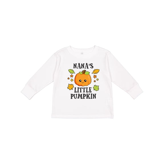 Inktastic Nanas Little Pumpkin with Leaves and Stars Boys or Girls Long Sleeve Toddler T-Shirt