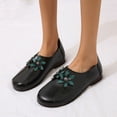 thumbnail image 2 of Amzcrzy Zapatos de mujer,Zapatos de mujer,Zapatillas de mujer, Mocasines casuales de moda para mujer, cómodos zapatos de tacón bajo con flores para exteriores Sandalias Mujer Zapatillas De Casa, 2 of 5