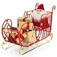 thumbnail image 2 of YYAo Christmas Decor, Christmas Accessories,Metal Christmas Santa Sleigh with Large Cargo Area for Gifts, 2 of 7