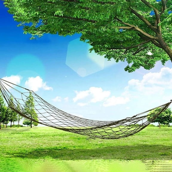 Mesh Nylon Sleeping Hammock with Tie Straps - Heavy Duty Portable Outdoor Camping Hiking Tree Hammock Breathable Large Backyard 220lbs