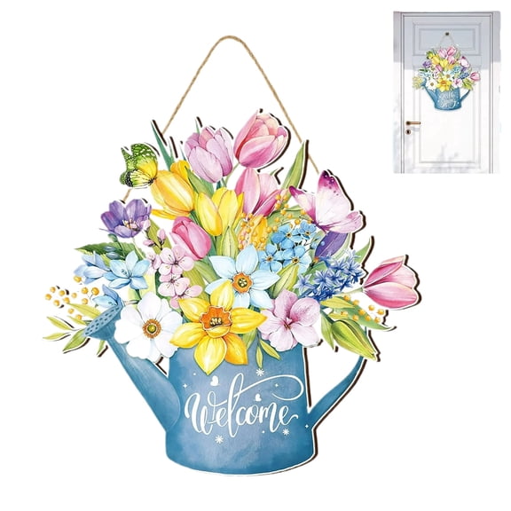 ChenHW Floral Spring Door Hanger – Welcome Sign for Front Porch & Home Decor