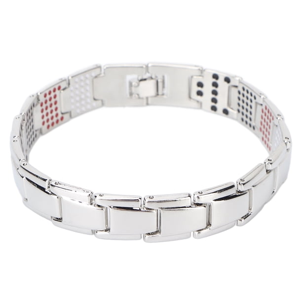 Fugacal Pulsera de terapia de acero de titanio, reduce el peso, regalo perfecto, pulsera de terapia magnética, longitud ajustable para uso diario para mujeres Fugacal No se aplica