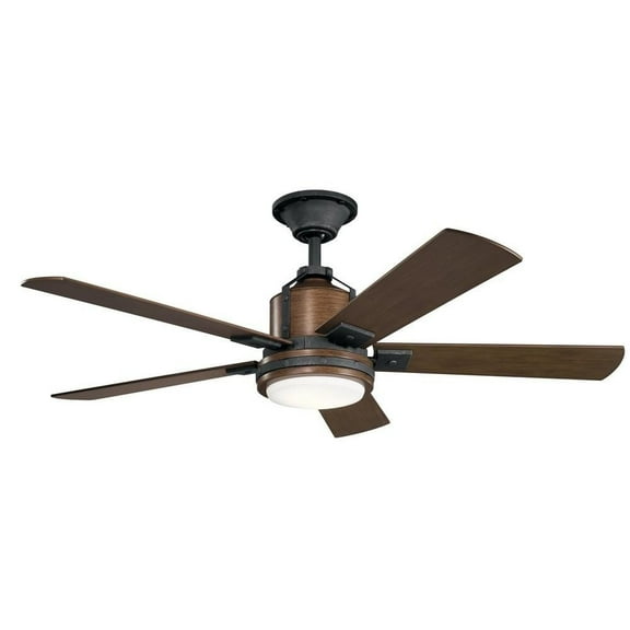 Ceiling Fan with Light Kit with Transitional Inspirations 17 inches Tall By 52 inches Wide-Distressed Black Finish Bailey Street Home 147-Bel-2848191