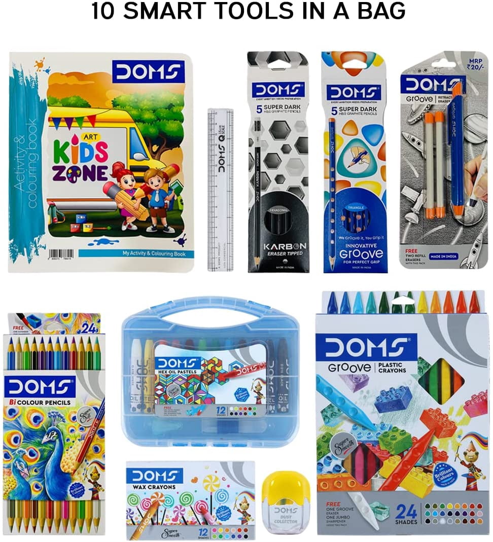 DOMS Pencil Smart Kit WITH TRANSPARENT ZIPPER BAG