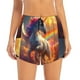 thumbnail image 2 of Balery Rainbow Sunset Cloud White Horse Pantalones cortos deportivos para mujer con forro y dos bolsillos, elásticos, para entrenamiento, gimnasio, yoga-Medium, 2 of 7
