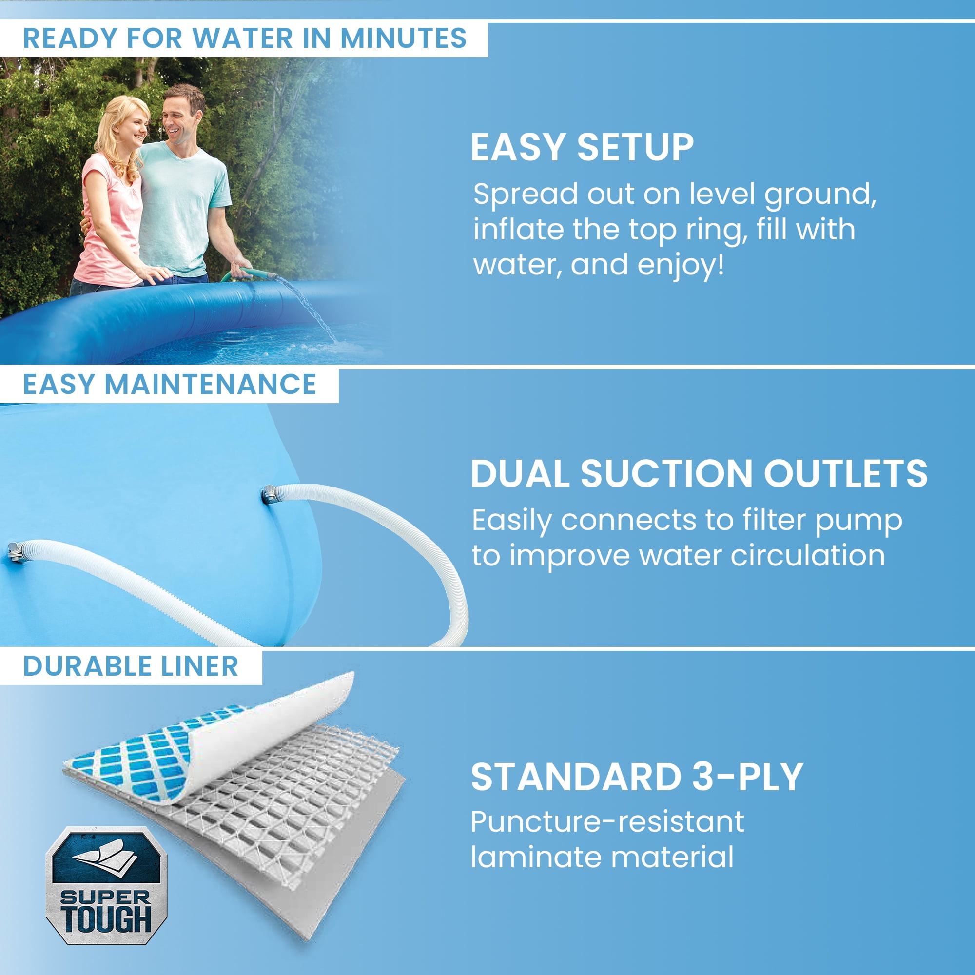 Open Box Intex Easy Set Above Ground Swimming Pool Kit & 530 GPH Filter Pump