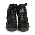 thumbnail image 4 of DbDk DG74 Women Mesh Mix Media Studded Rhinestone Fashion Wedge Sneaker, 4 of 5