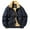 Blue, variant on gbyLJF Fleece Jacket for Men Solid Color Long Sleeve Thickened Workwear Tops Loose Fit Zipper Coat with Pockets