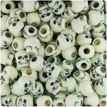 BeadTin Ivory Antique 11mm Skull Pony Beads (150pcs)