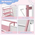 thumbnail image 3 of NACHES Metal Kid Bookshelf Toy Storage Organizer Montessori Baby Bookcase Small Toddler Book Rack Sling Children Display Shelf Boy Girl Living Bedroom Nursery Playroom Classroom Library (Pink), 3 of 9