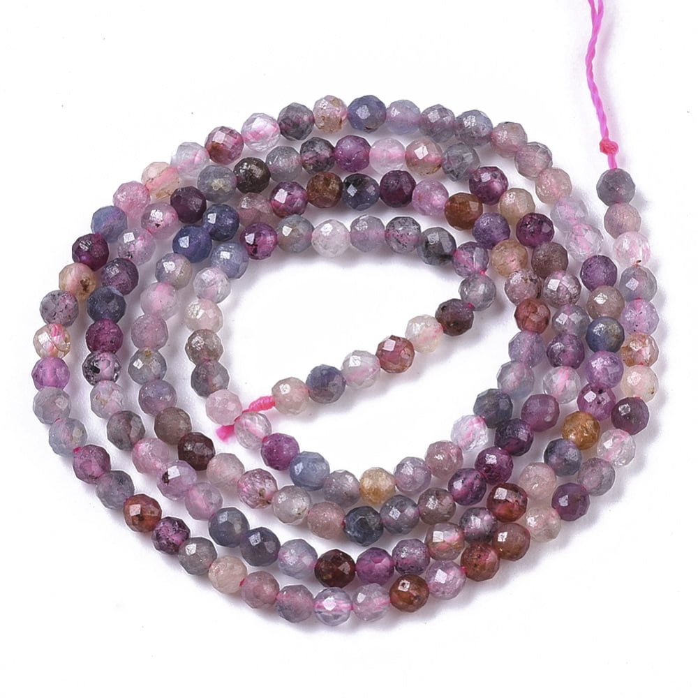 Natural Ruby & Sapphire Beads Strands Faceted Round Random Color 2~2.5mm Hole: 0.6mm about 158pcs/strand 15.55 inch(39.5cm)