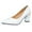 White, variant on Women's Dating Slip On Pointed Toe Dress Solid Block Mid Heel Pumps Shoes 2.5 Inch