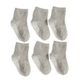 thumbnail image 4 of 6 Pcs Bas pour Enfants avec Bonne Élasticité Confortables à Porter Style Simple Bonne Fabrication Gris Moyen 14-16, 4 of 6