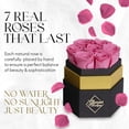 thumbnail image 2 of GLAMOUR BOUTIQUE 7-Piece Forever Pink Rose Box - Preserved Roses in a Box, Immortal Roses That Last A Year - Eternal Rose Preserved Flowers for Delivery Mothers Day & Valentines Day Wife Gift for Her, 2 of 9