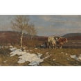 thumbnail image 2 of Otto Strützel 18x13 Gold Ornate Wood Frame and Double Matted Museum Art Print Titled - The Vesperpause (1904), 2 of 4