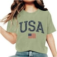 thumbnail image 2 of Independence Day T Shirts for Women Fourth of July T Shirts Women American Flag Shirts for Women Memorial Day Womens Tops 4th of July Womens Tee Printed Short Sleeved Round Neck T-Shirt Top, 2 of 6