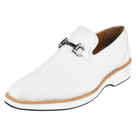 LIBERTYZENO Mens Classic Formal Shoes Slip On Loafers  White