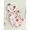 thumbnail image 3 of CIYCuIT Baby Boys Girls 4th of July T-shirt Romper Star Cow Print Short Sleeve Hooded Jumpsuit Newborn Infant Cute Summer Bodysuit with Pocket 3M 6M 12M 18M, 3 of 9
