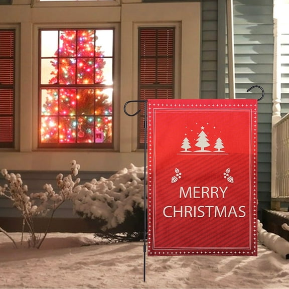 Zmeidao Merry Christmas Garden Flag, Double Sided Vertical Christmas Flags Xmas Winter Farmhouse Lawn Yard Outside Outdoor Decorative Flag Decor 12 x 18 Inch