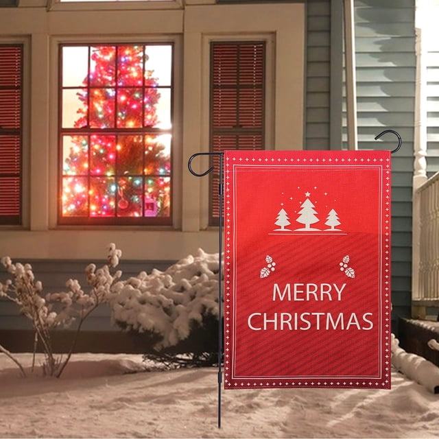 Drying Racks Christmas Garden Flag Vertical Double Sided Merry Christmas Yard Outdoor Decor